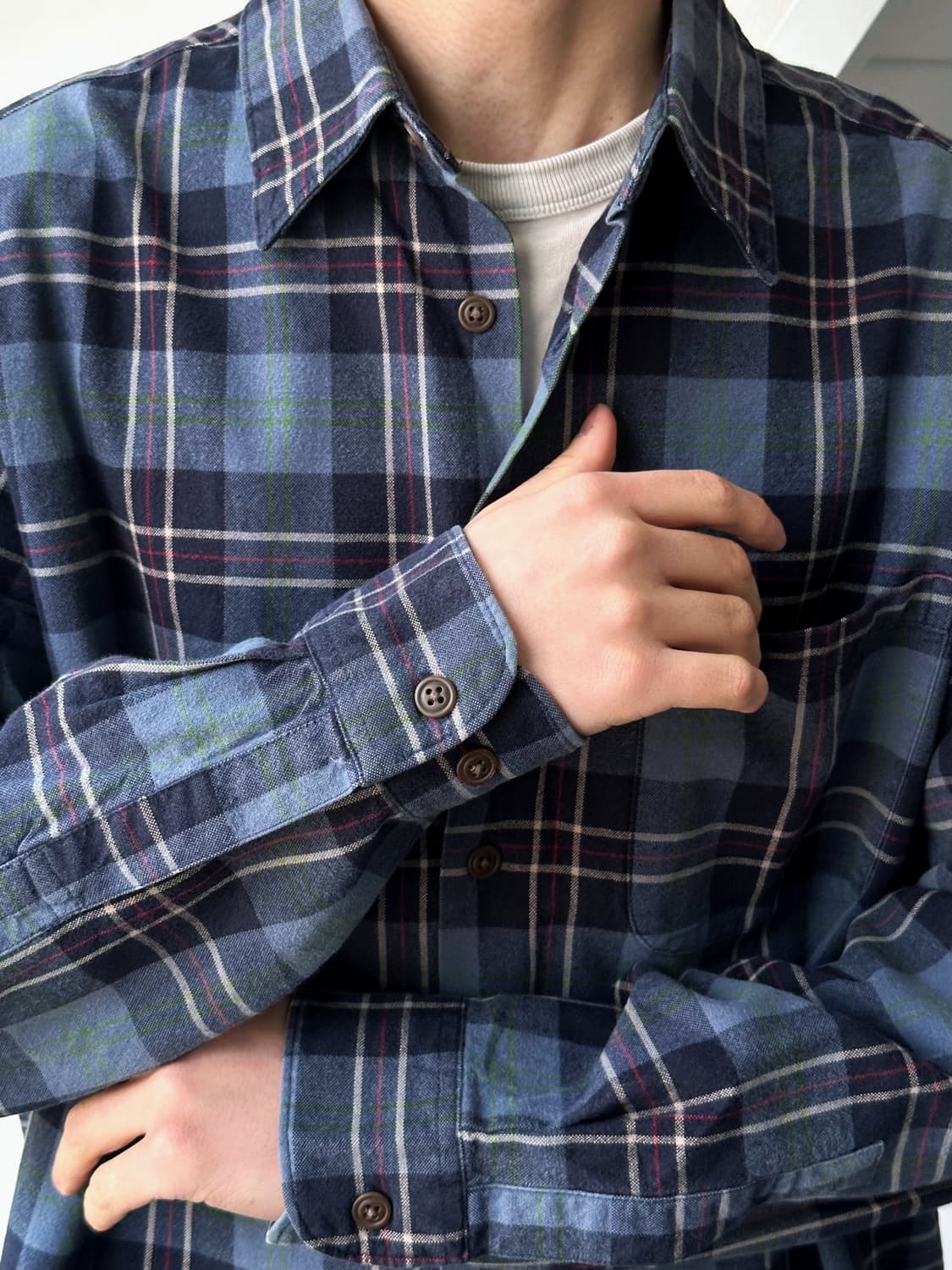 Cotton woven check wide shirt 상품이미지10