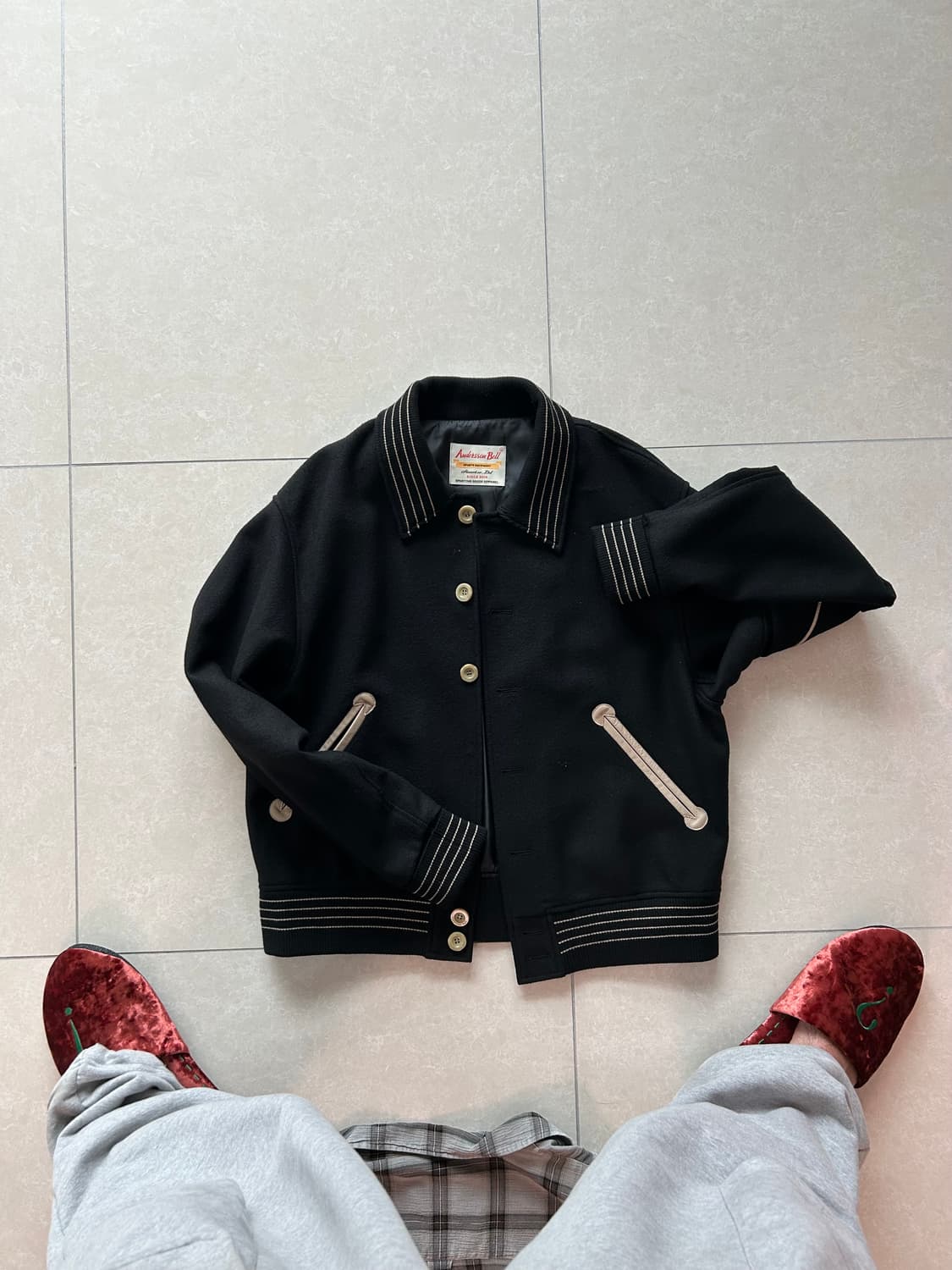 Andersson Bell 바시티 가디건 자켓(black) 상품이미지1