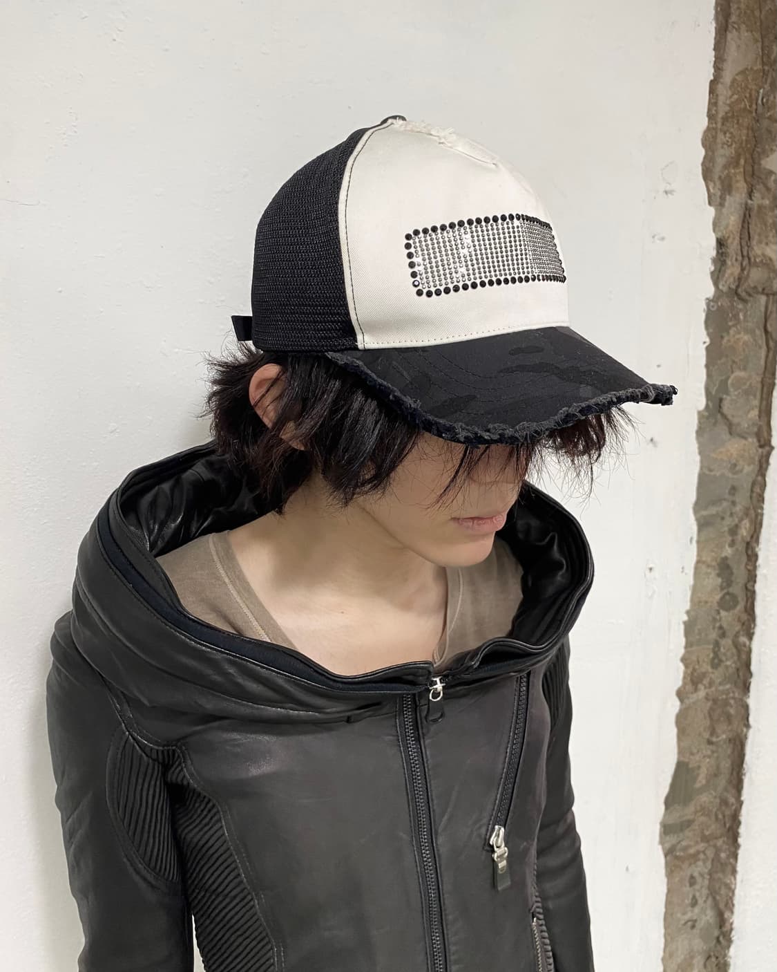 wjk 디스트레스드 매쉬 캡 상품이미지1