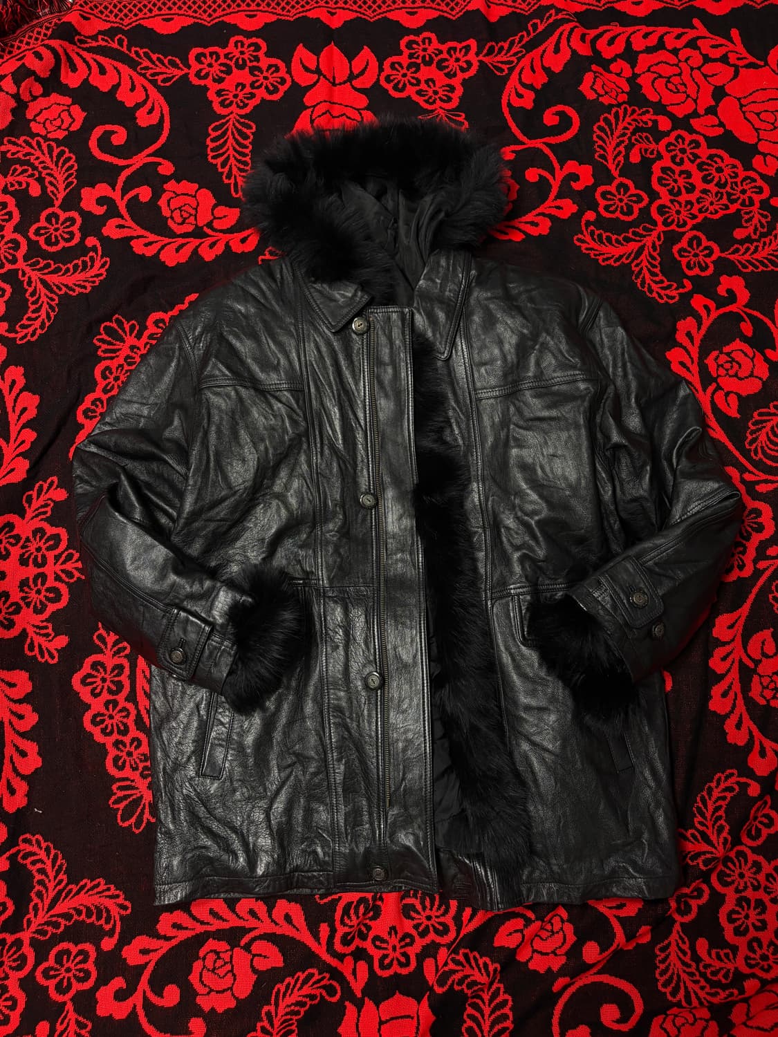 Grunge Punk Layerd trimming Fur hoodie 상품이미지5