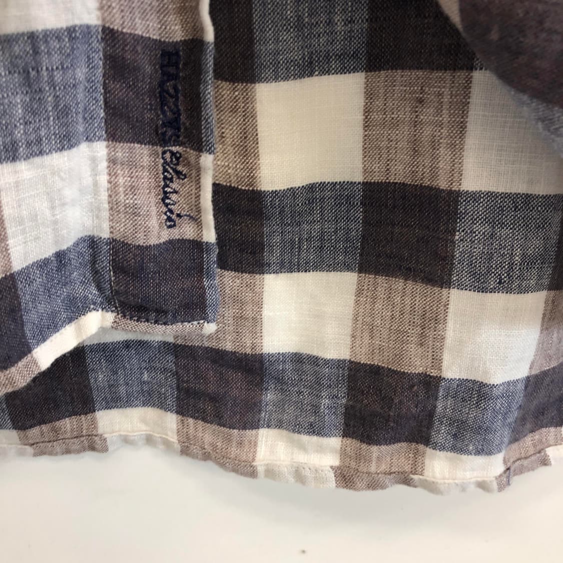 헤지스 린넨 100% 클래식 체크셔츠 105 상품이미지4