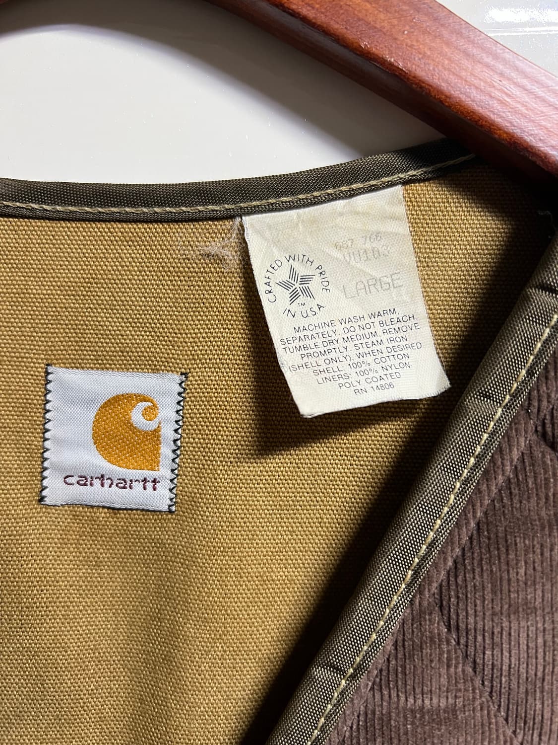 빈티지 80s 칼하트 덕 카모 퀼팅 베스트 상품이미지9