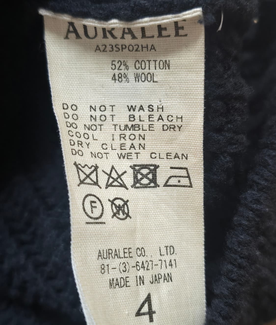 (4) 오라리 브러쉬드 코튼 울 립 니트 스키퍼 폴로 반팔 블랙 상품이미지2