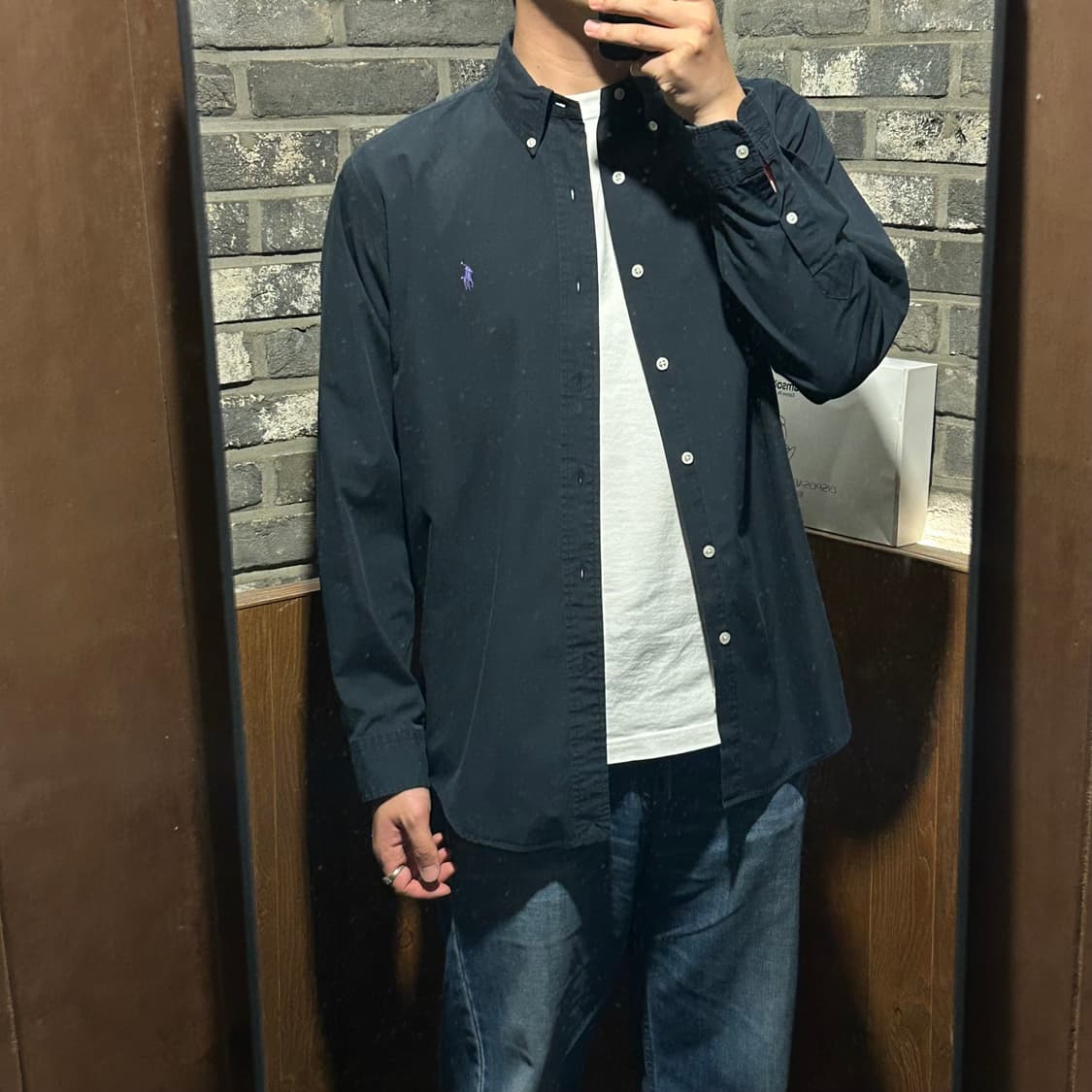 XL) 폴로 랄프로렌 클래식 포플린 셔츠 블랙 상품이미지8