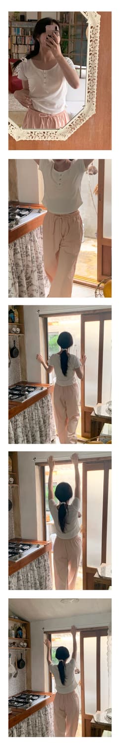 오이니 half button top 워터멜론 상품이미지2