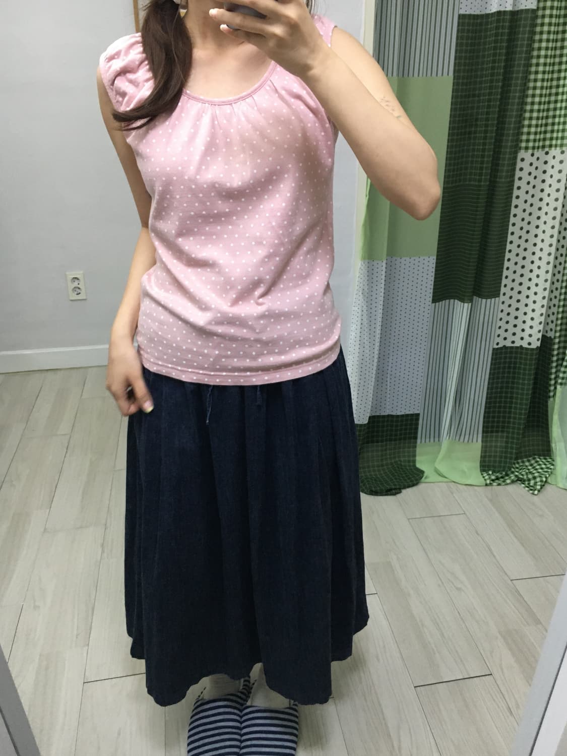 핑크 도트 슬리브리스 상품이미지8