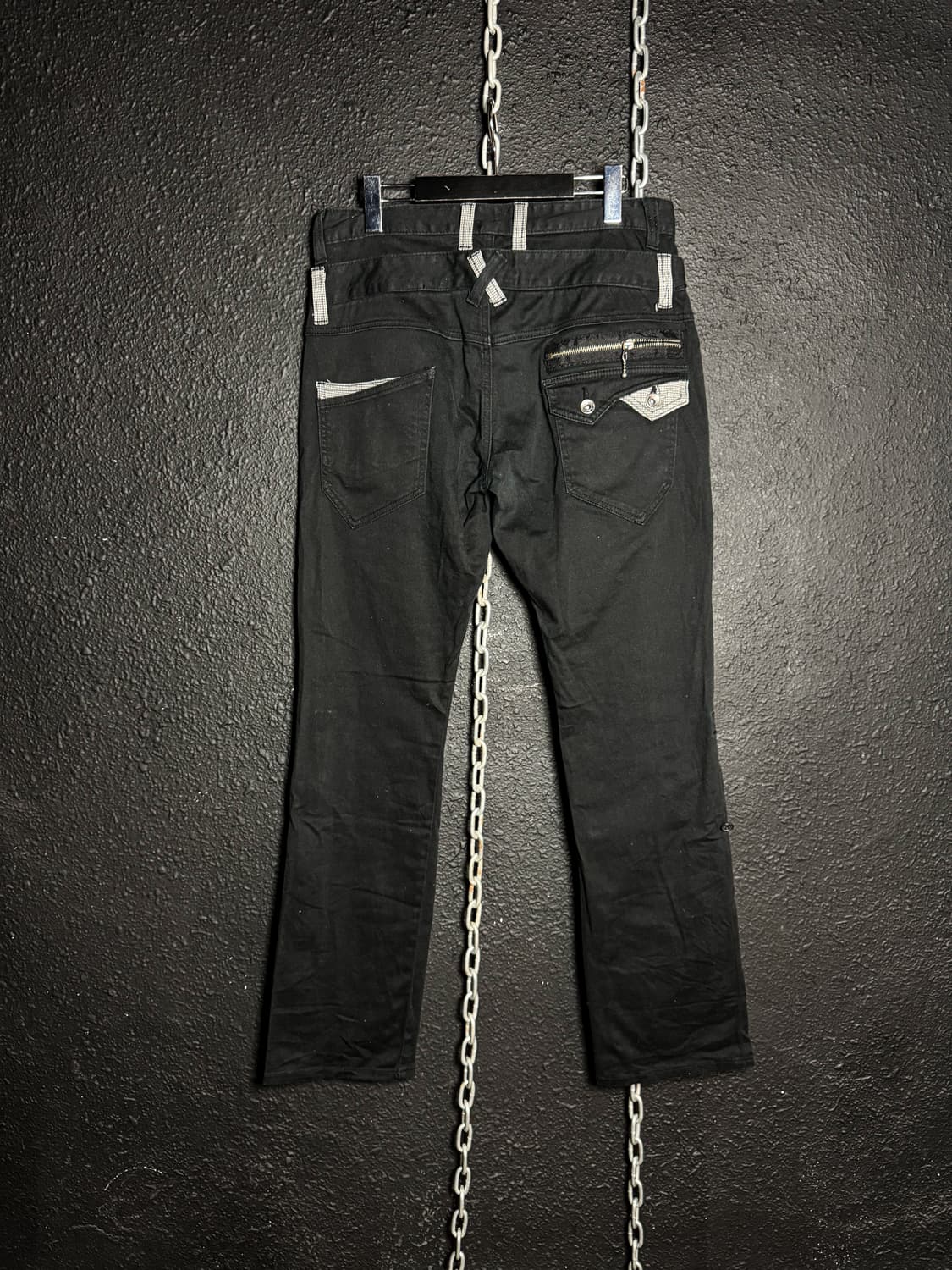 Black Zip Contrast Pants 상품이미지6