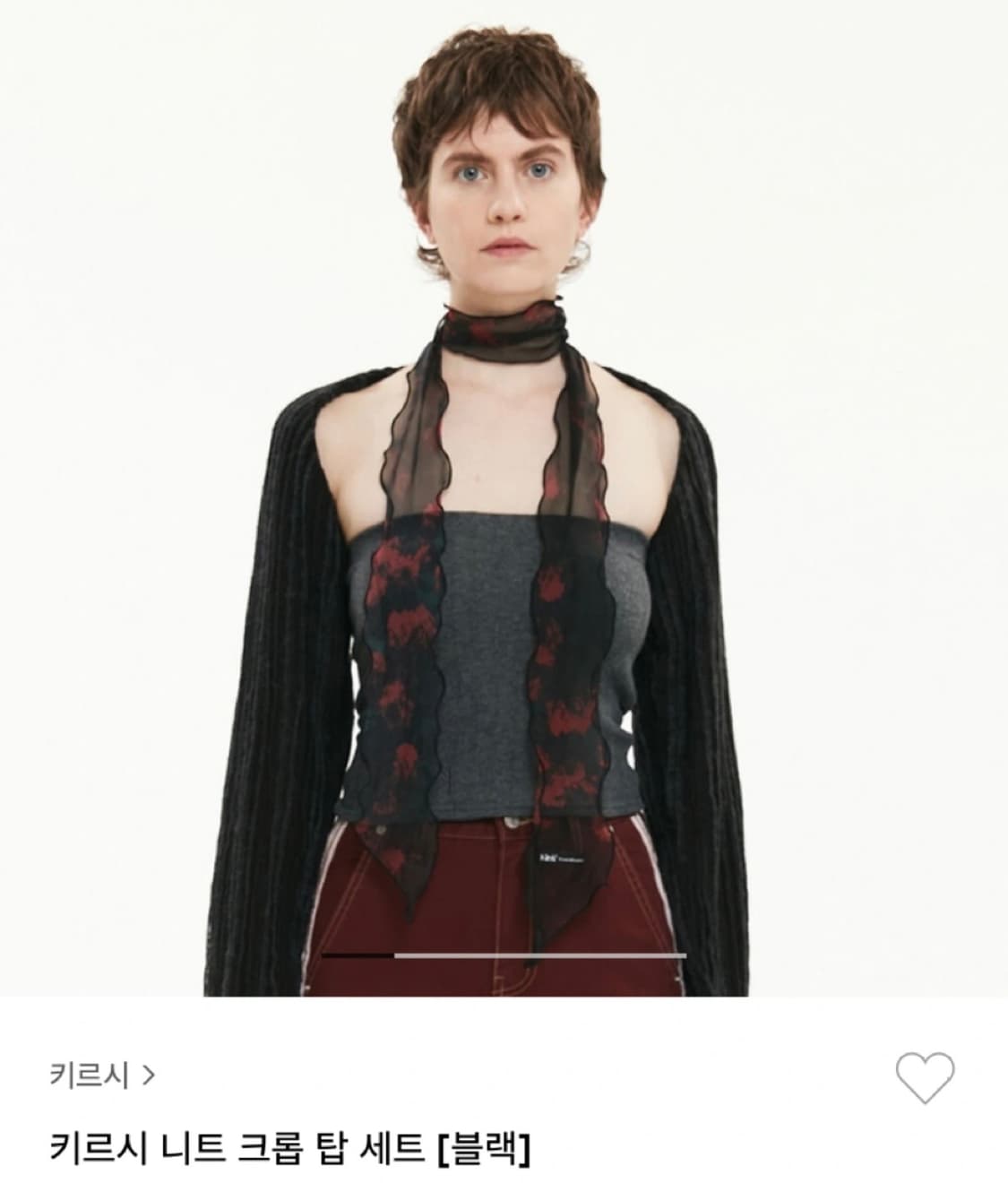 키르시 니트 크롭탑 세트 상품이미지1
