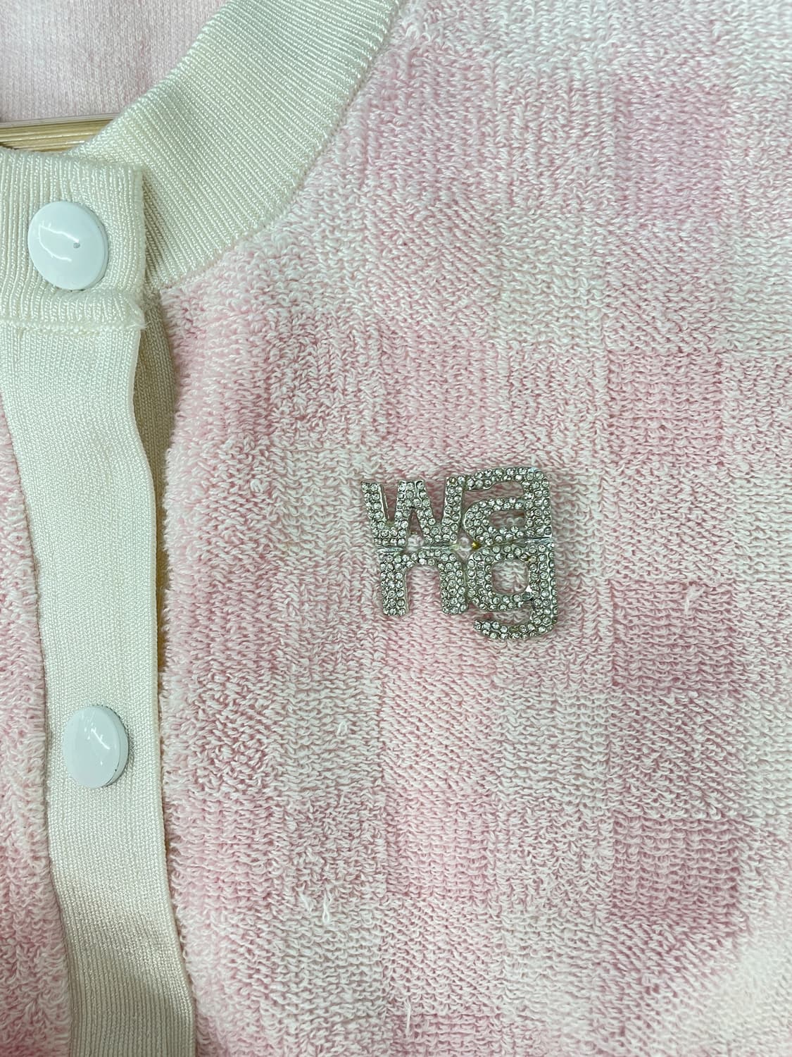 알렉산더왕 핑크 체크 테리 반팔 가디건 상품이미지5