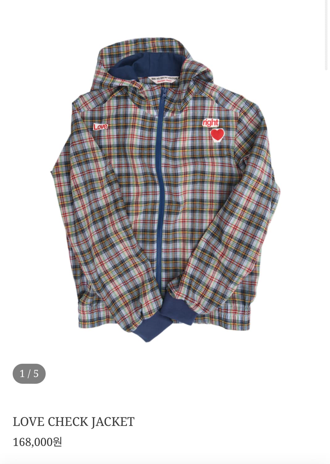 더뮤지엄비지터 LOVE CHECK JACKET S 상품이미지1