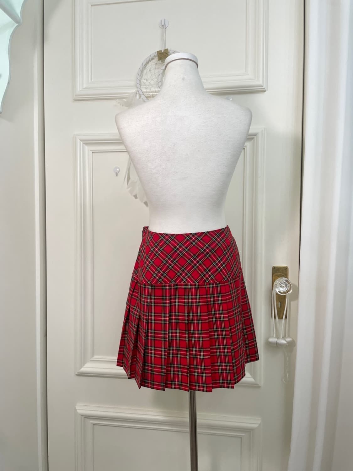 red check pleats mini skirt 상품이미지3