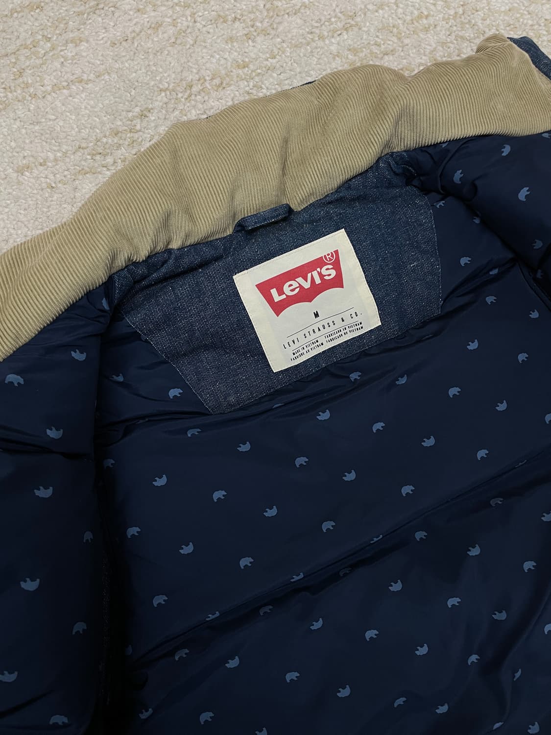 [M] 리바이스 덕 다운 데님 베스트 코듀로이 카라 조끼 상품이미지6