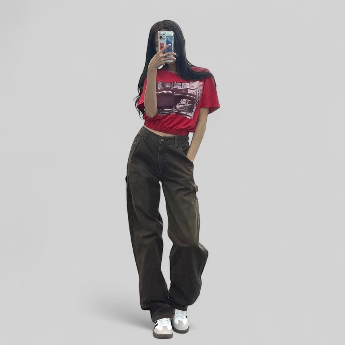 (WOMEN M)나이키 크롭 반팔-Y286 상품이미지2