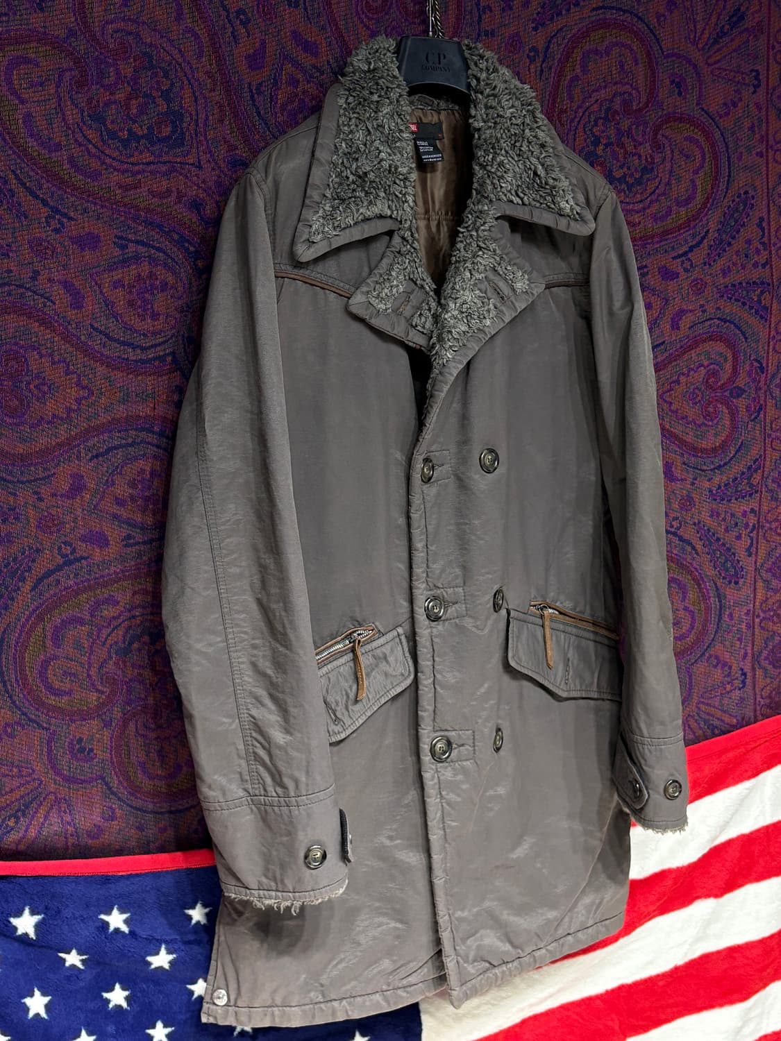 디젤 더블 브레스트 캔버스 코트 상품이미지3