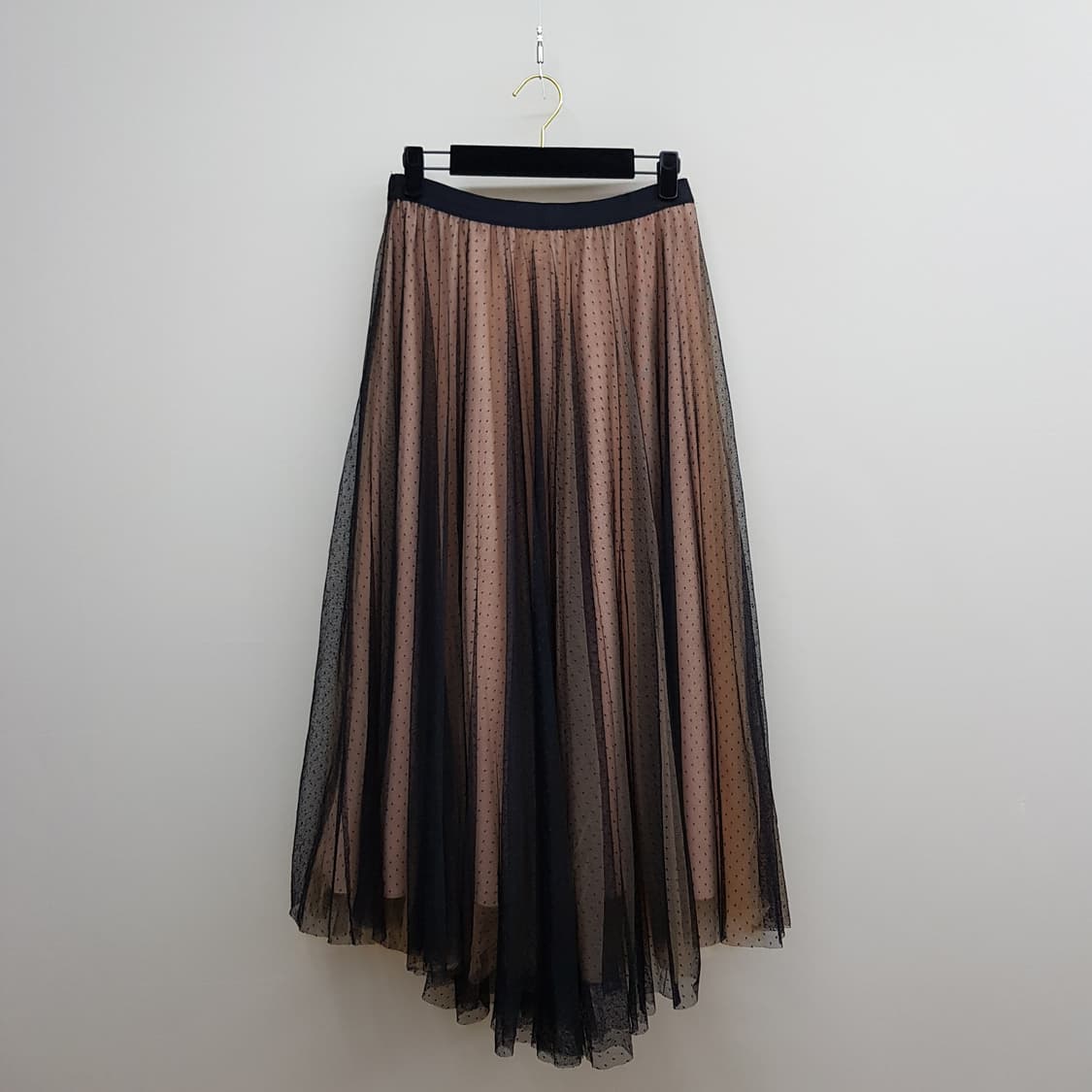 한섬 더스토어 2021 도트 망사 배색 롱스커트 M사이즈 상품이미지4
