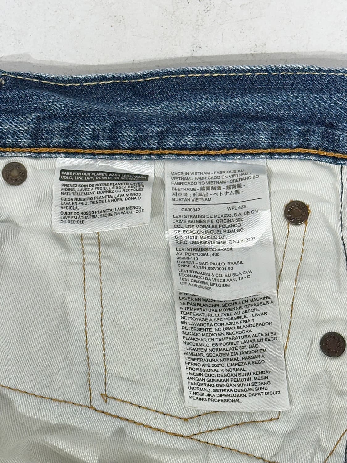 리바이스 중청 워싱 와이드 데님 팬츠 32 상품이미지7