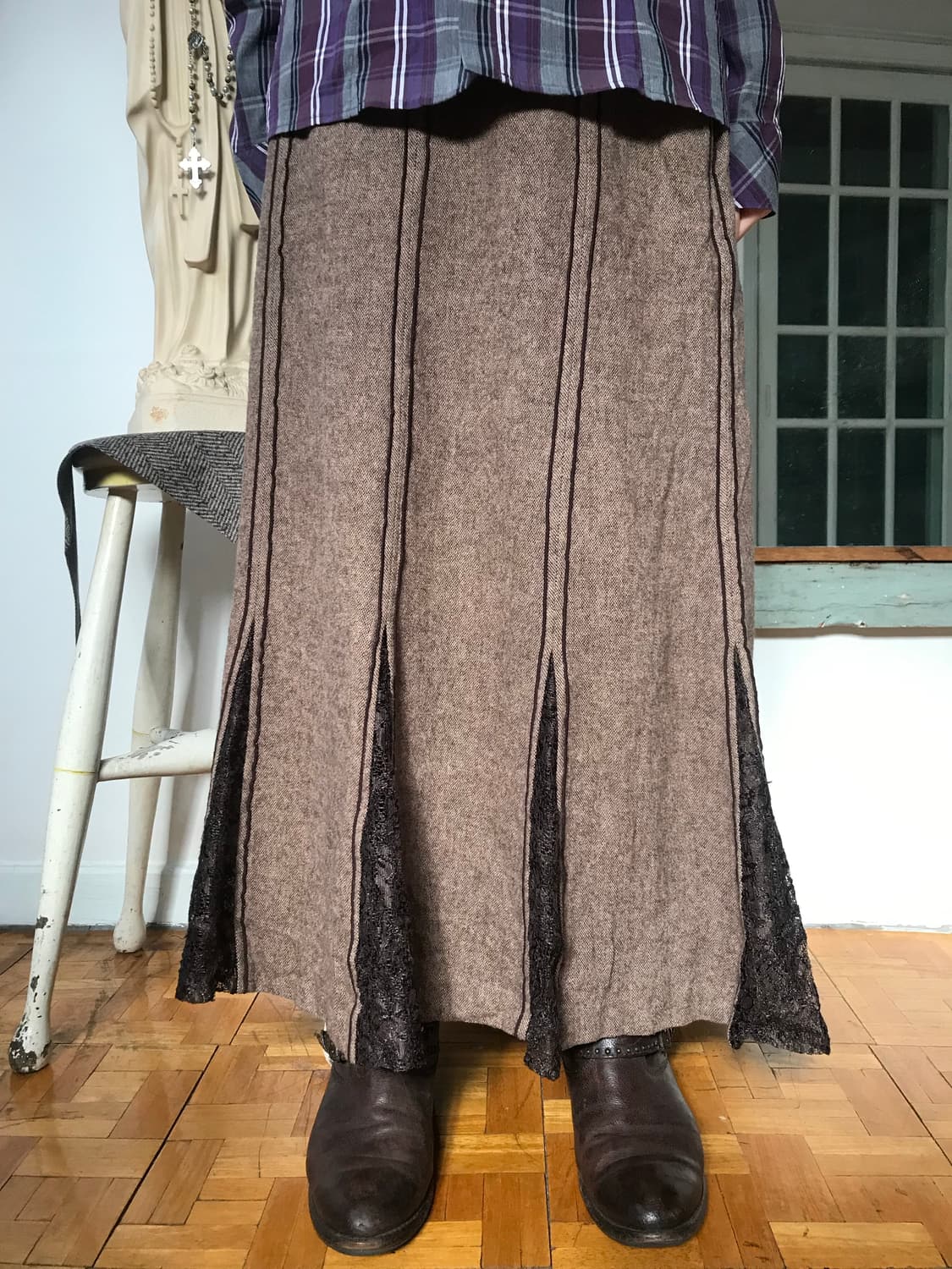 vintage wool lace skirt (26inch) 상품이미지2