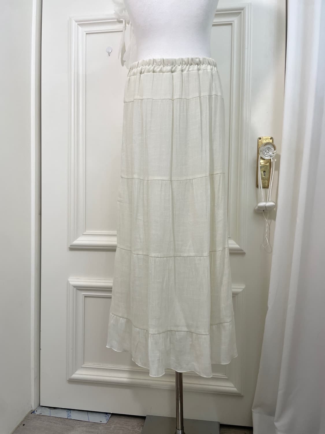 ivory tired spring long banding skirt 상품이미지4