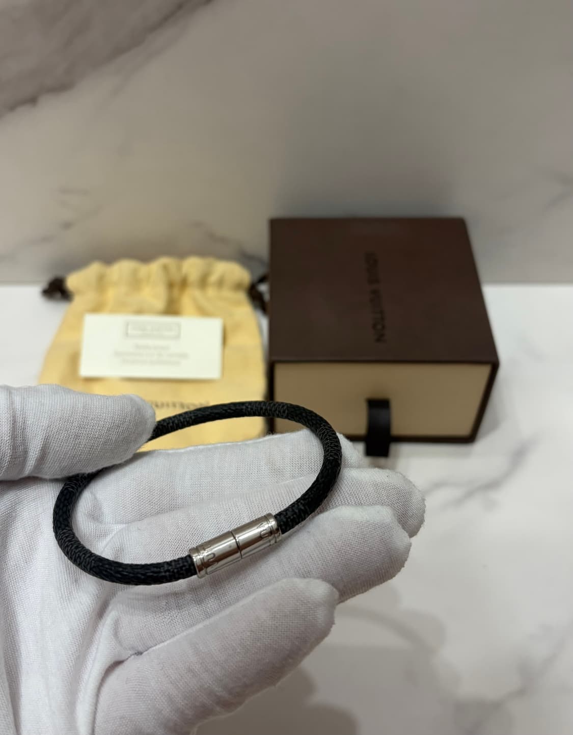 [정품] S급 루이비통 다미에 블랙팔찌 상품이미지3