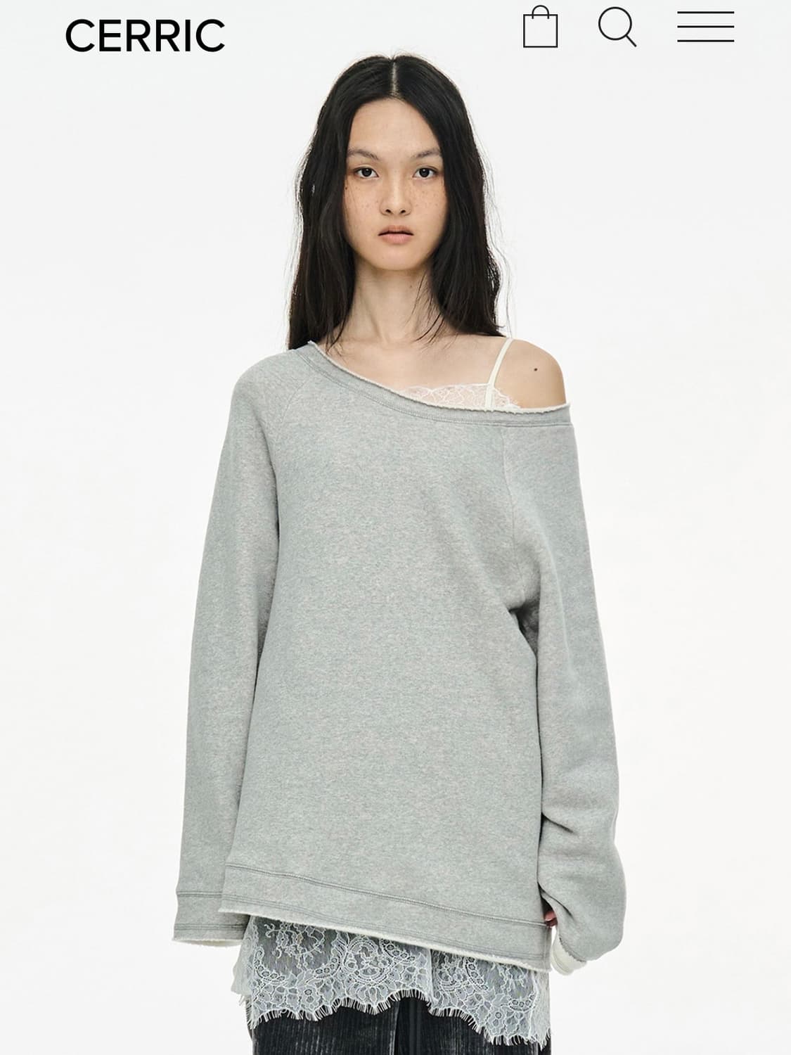 세릭 basic sweat top gray 상품이미지3