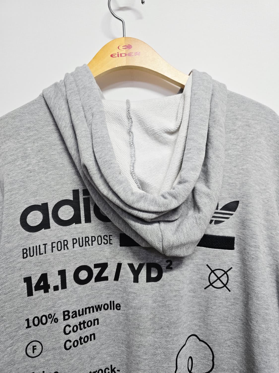 아디다스  kaval 그레이 기모 후드집업' 상품이미지5