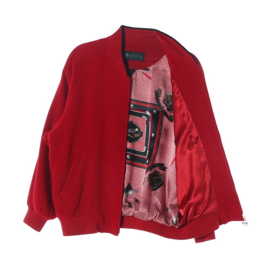 SUPERIOR 빈티지 레드 울 캐시미어 혼방 블루종 자켓 M 상품이미지2