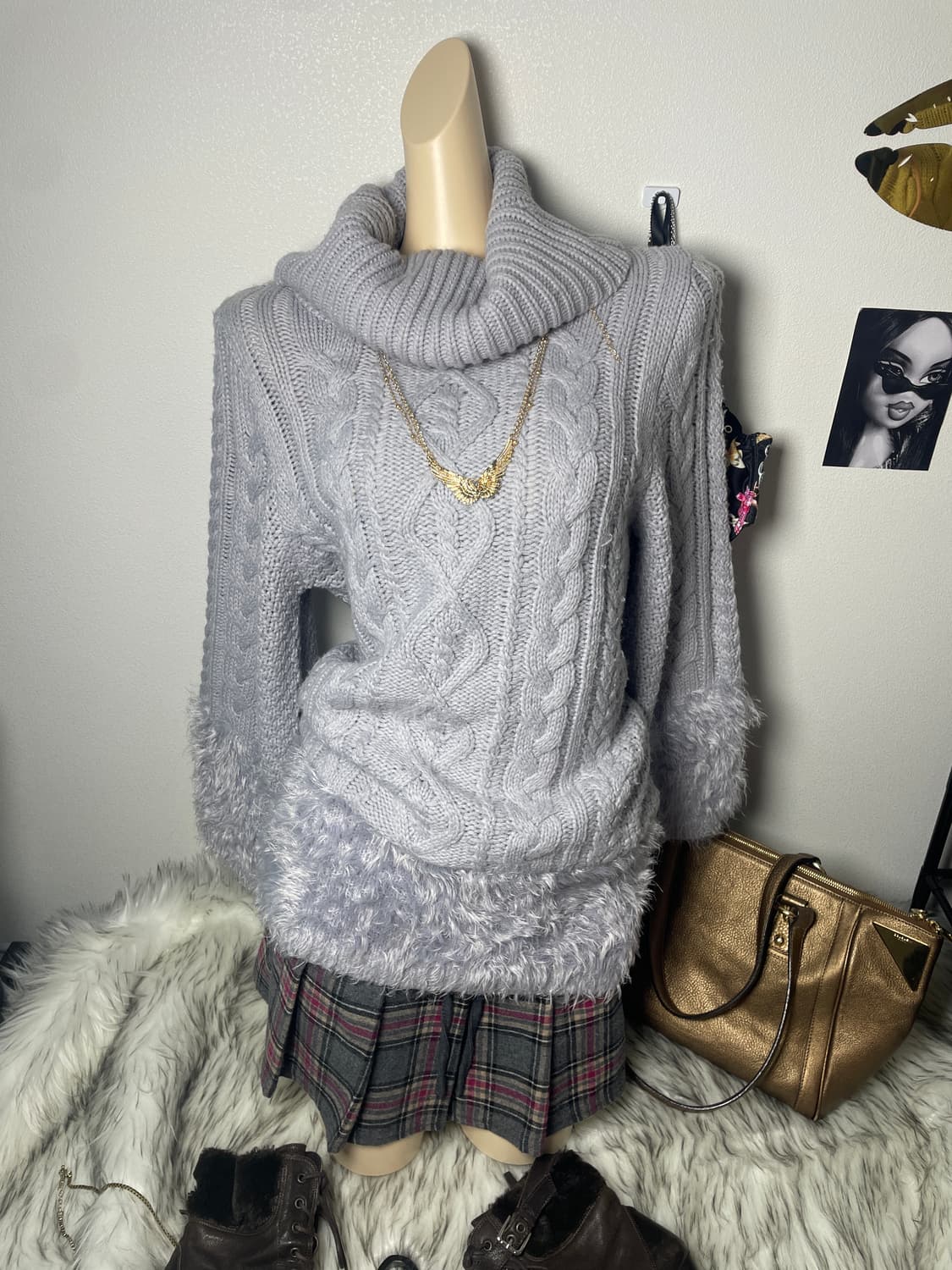 빈티지 시나모롤 퍼 니트 상품이미지1