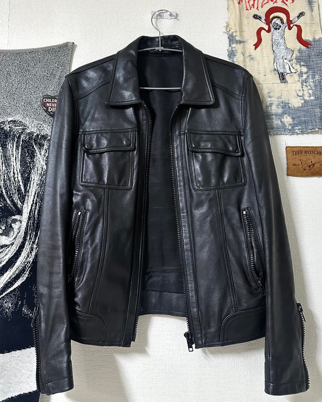 이탈리안 램스킨 슬림핏 레더자켓 w 일본제 큐프라 안감 상품이미지4