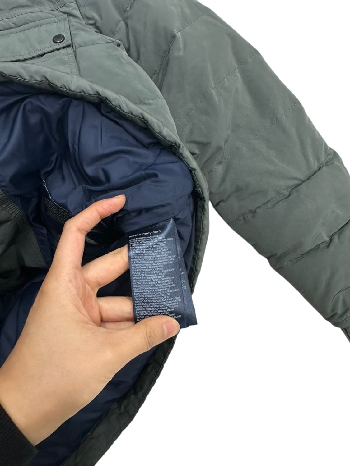 타미힐피거 양가죽 덕다운 카라코람 카키그레이 (M)  상품이미지7