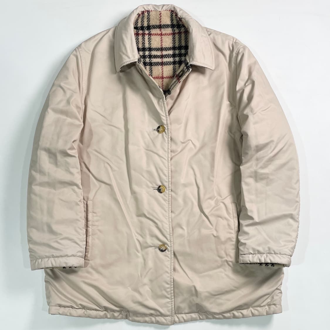 버버리 노바체크 울 리버시블 하프코트 상품이미지5