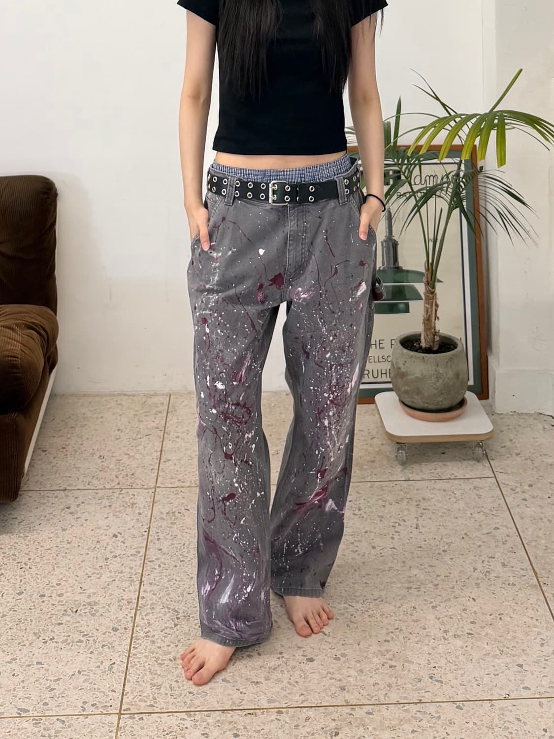 90s'커스텀 카하트 워크팬츠 회색 상품이미지1