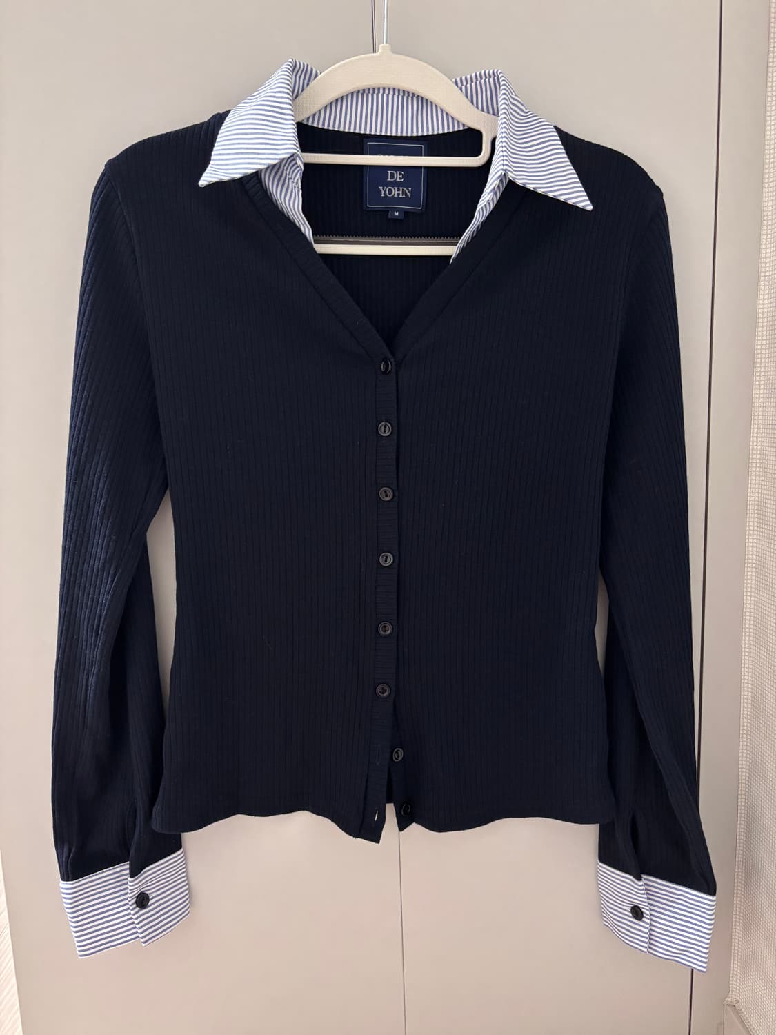 택포)살롱드욘 셔츠 디테일 레이어드 가디건 상품이미지6