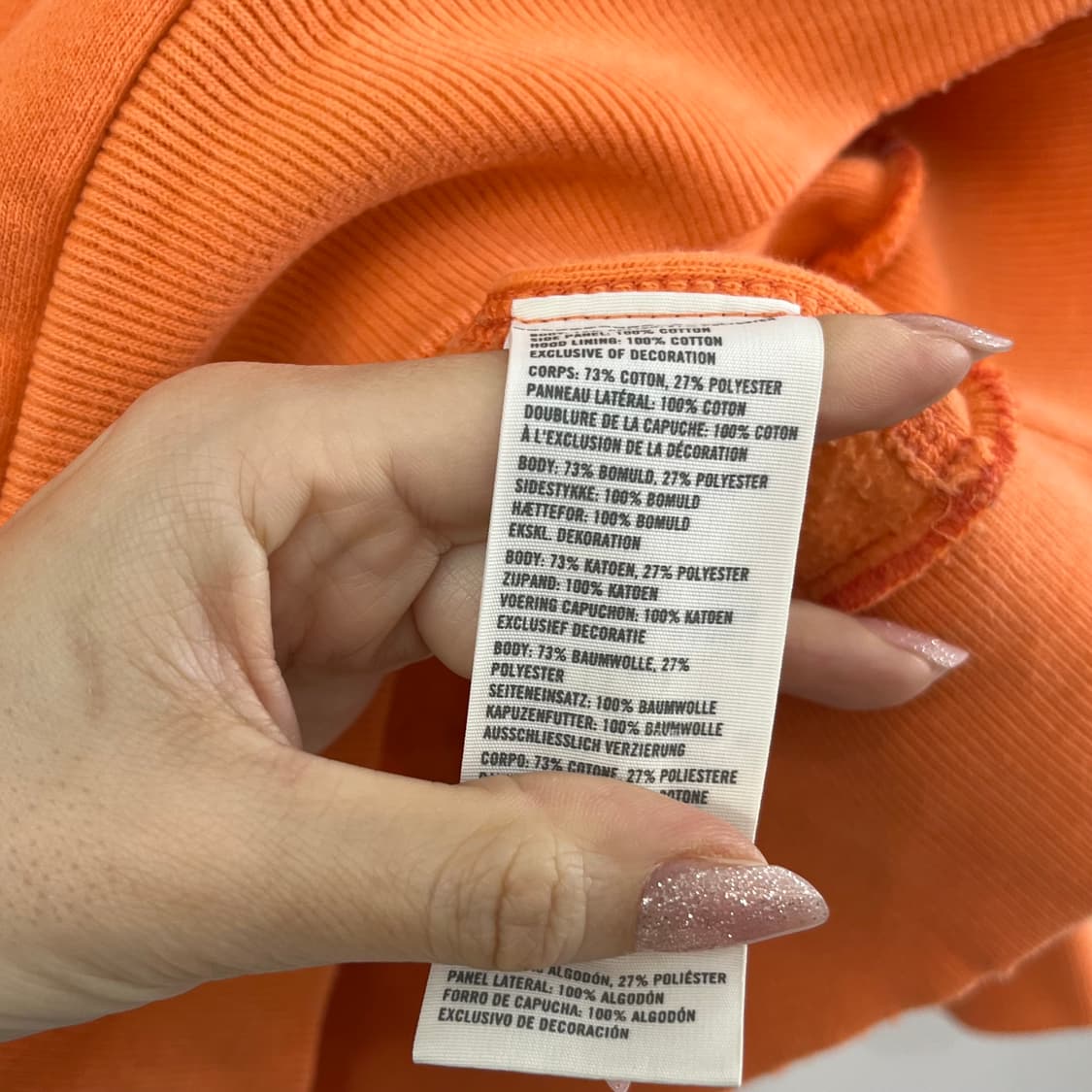 홀리스터 자수로고 오렌지 후드티 상품이미지7