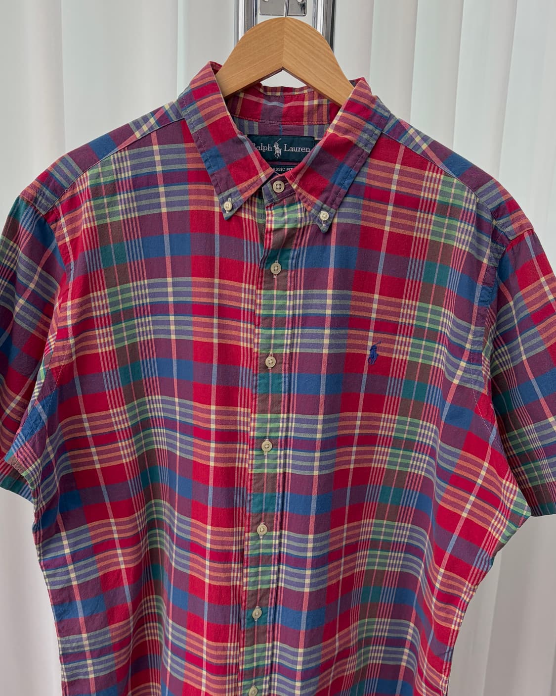 [XL]폴로 랄프로렌 클래식핏 마드라스 반팔 셔츠 상품이미지4