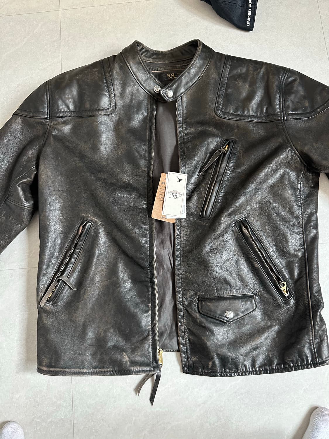 RRL 슬림핏 레더모토 L사이즈 상품이미지1