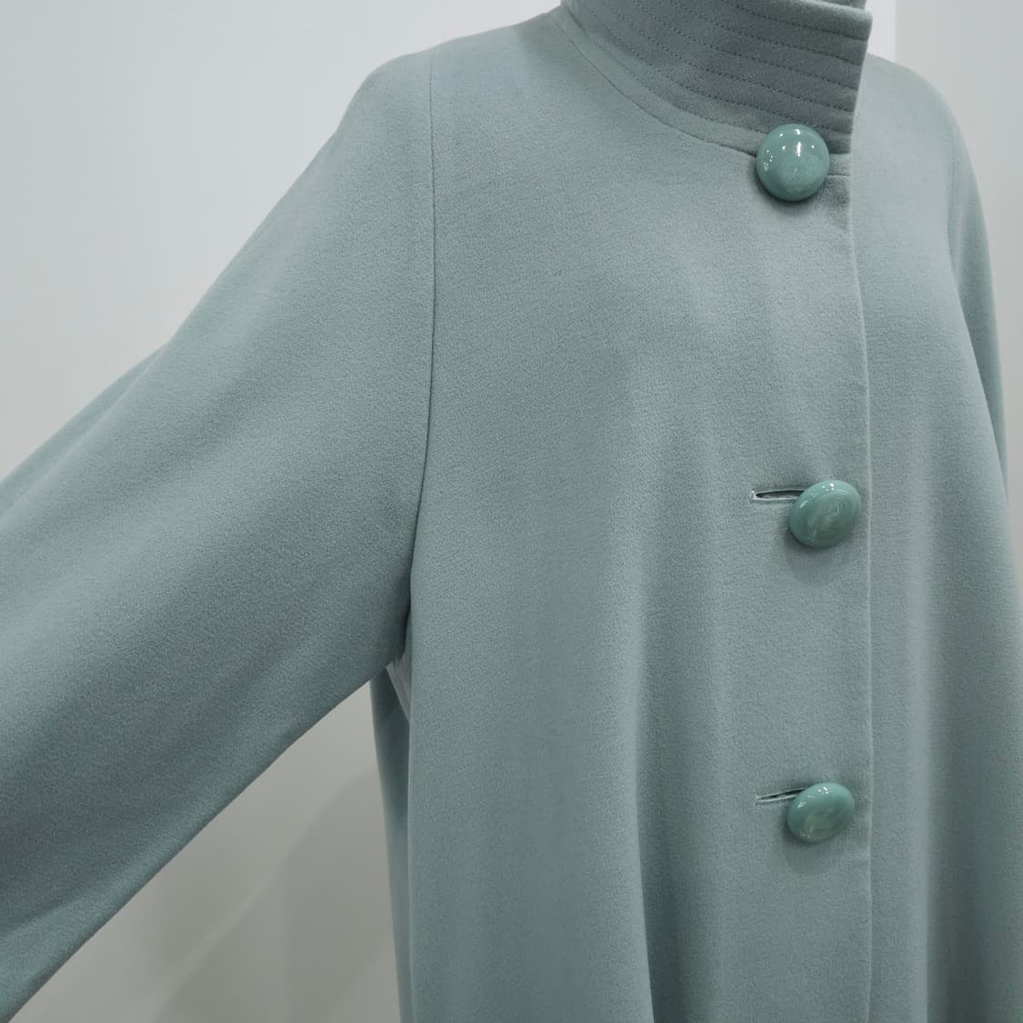 울100% 민트그레이 하이넥 코트 상품이미지8