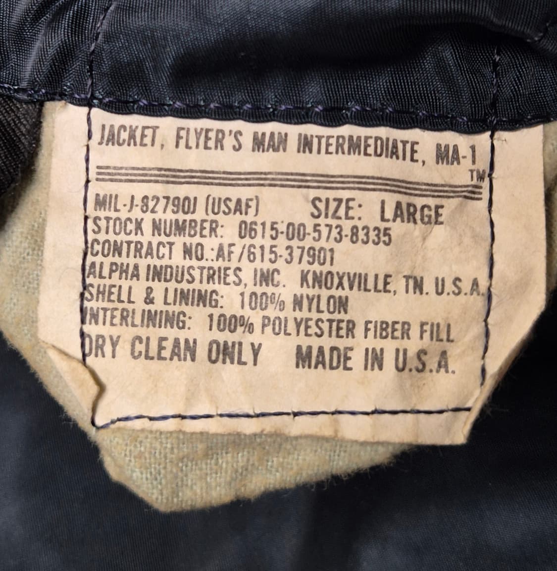 [L]90s US Made 알파인더스트리 MA-1 -278 상품이미지5