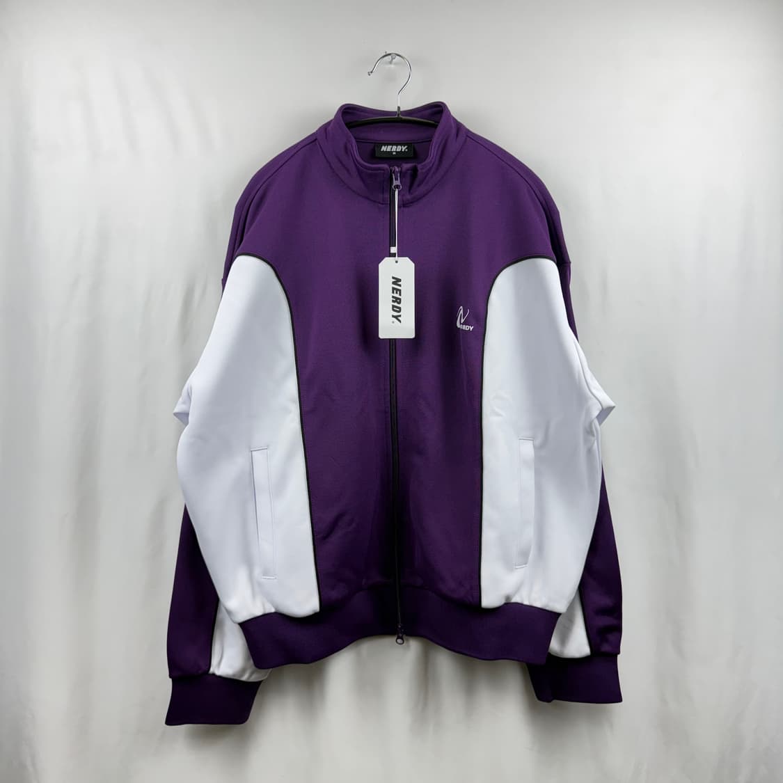 (새상품)(M) 널디 라인 트랙탑 져지 다크퍼플 상품이미지2