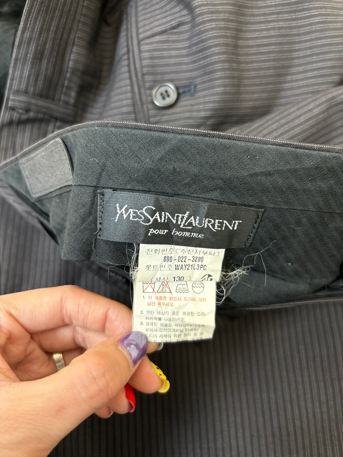 90‘s 입생로랑 스트라이프 투턱 슬랙스 상품이미지10