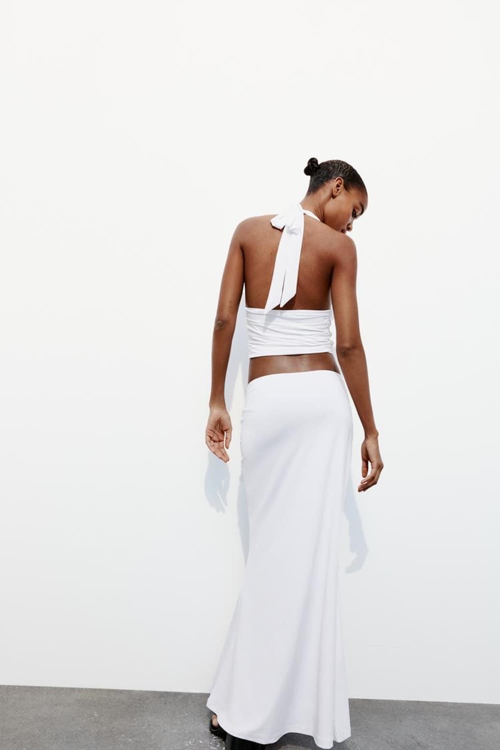 자라 화이트 롱 스커트 상품이미지4