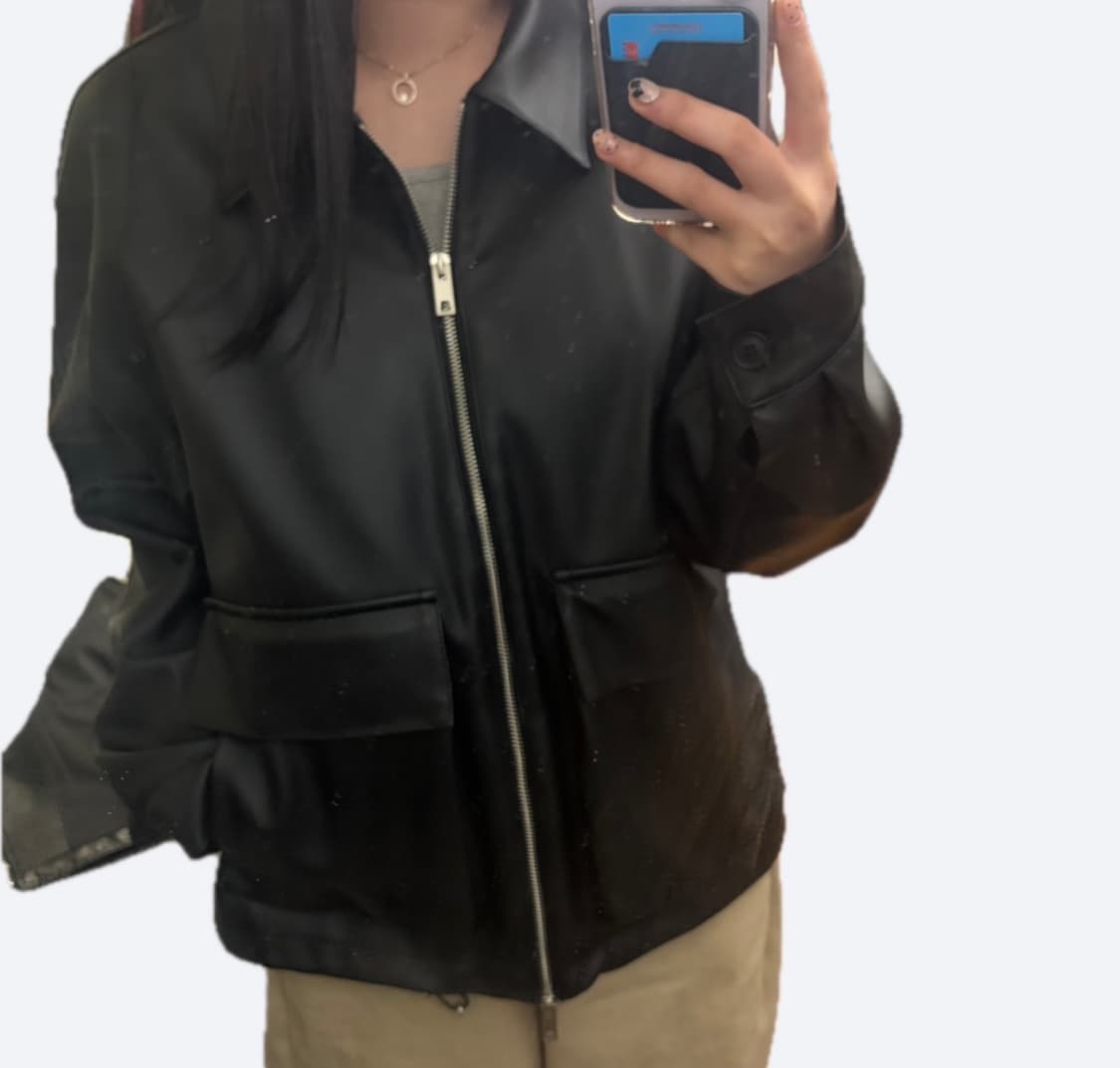 🖤라퍼지스토어 레더 미니멀 투웨이 블루종 자켓🖤 상품이미지1