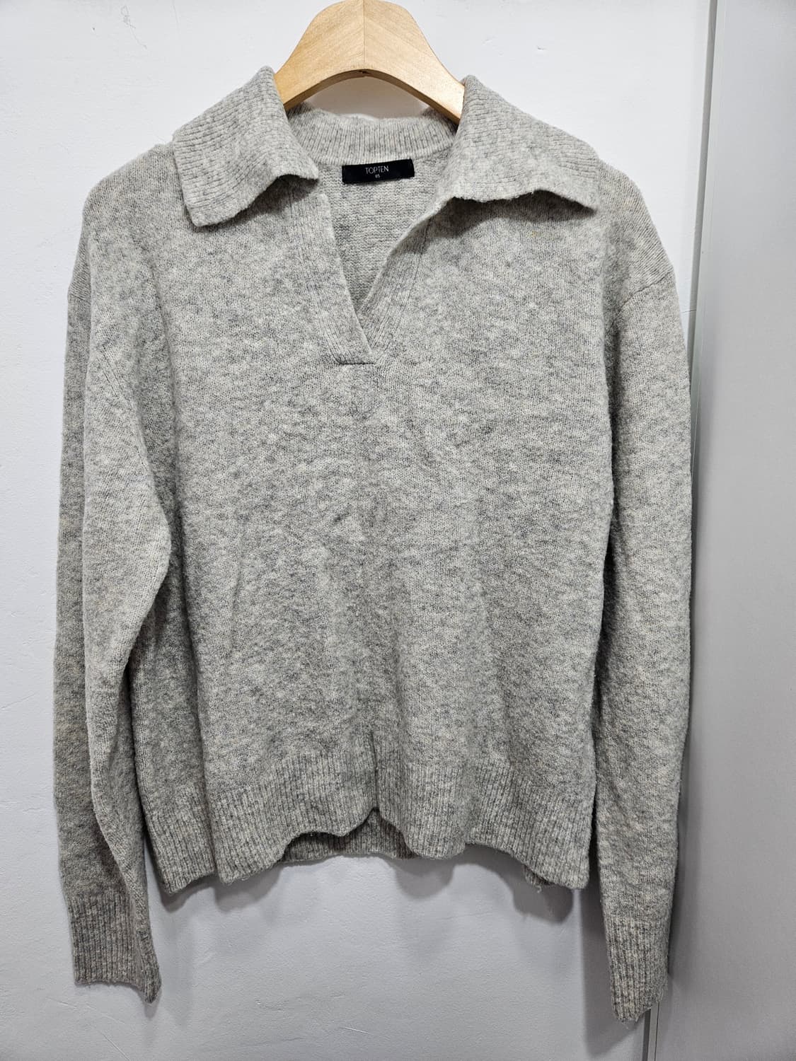 탑텐(TOP10) 카라 브이넥 울혼방 니트 상품이미지5