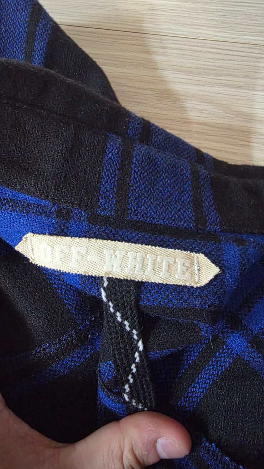 오프화이트 플란넬 셔츠 블루 xs 상품이미지4