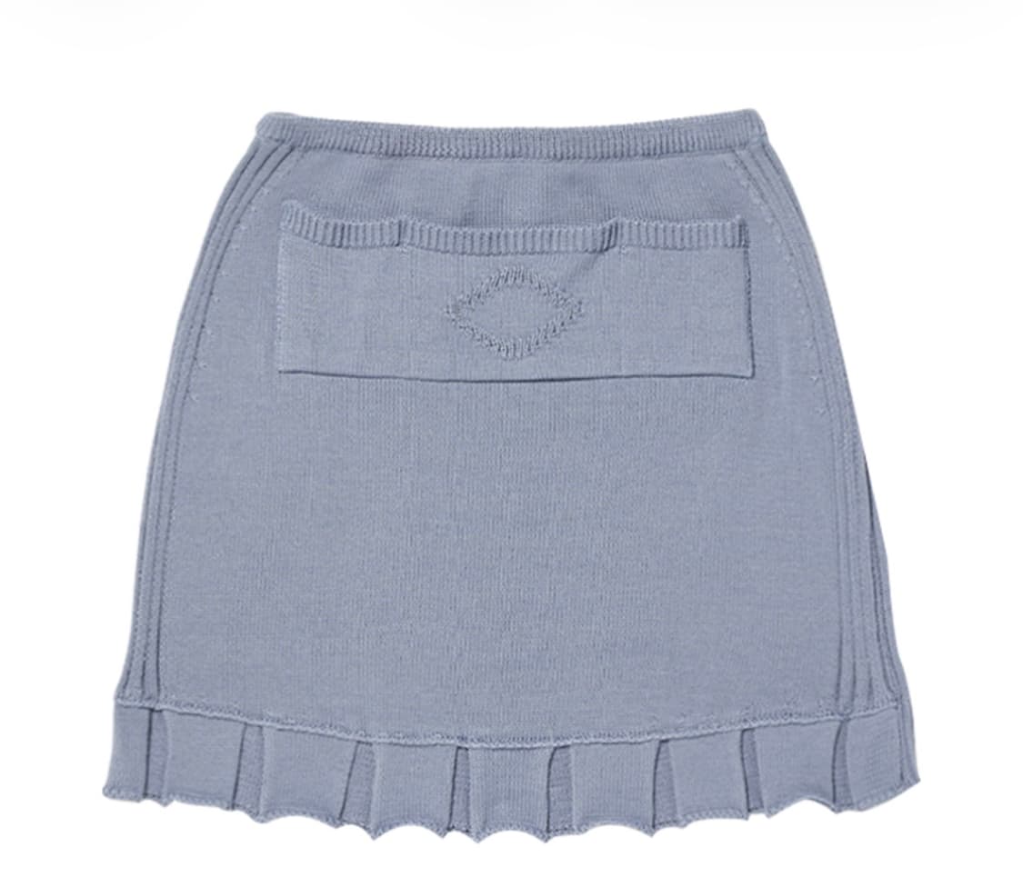 미스치프 롬버스 니트 스커트 블랙 상품이미지4