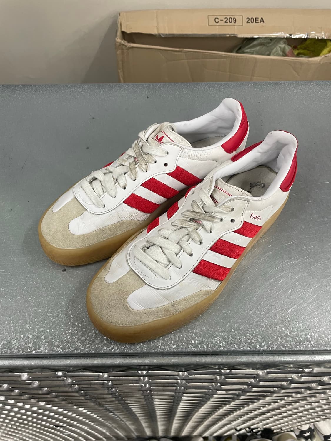 아디다스 삼바OG 화이트 솔라 레드 250 상품이미지2