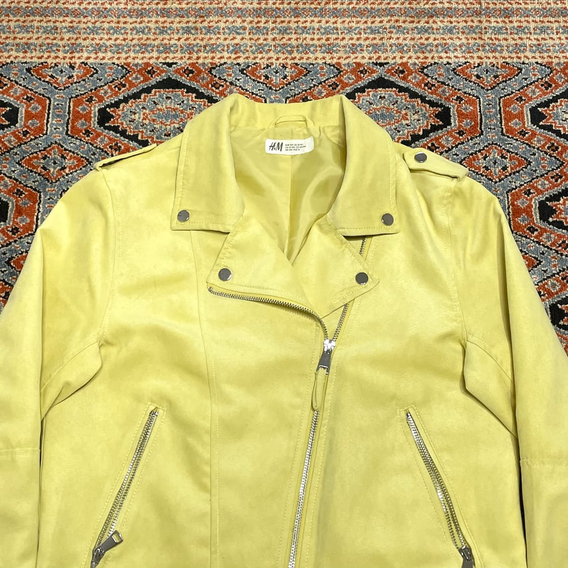 H&M 옐로우 세무 라이더자켓 여성S 상품이미지2