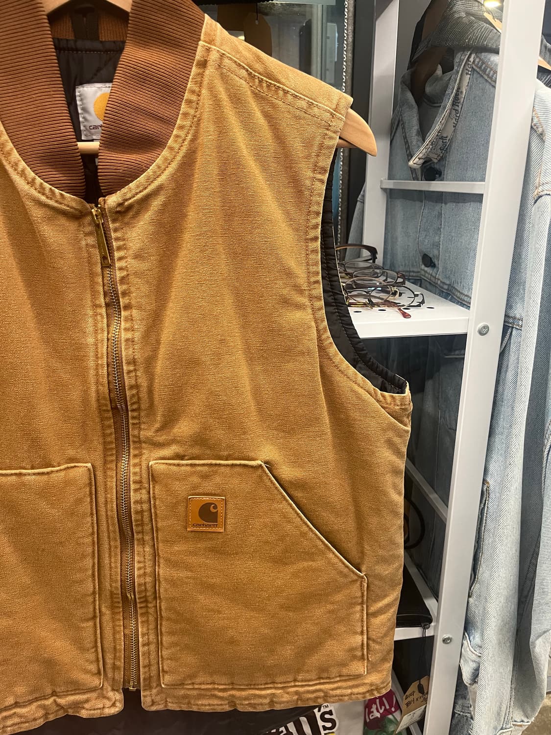 10s 칼하트 브라운 퀼팅 조끼 자켓 상품이미지4