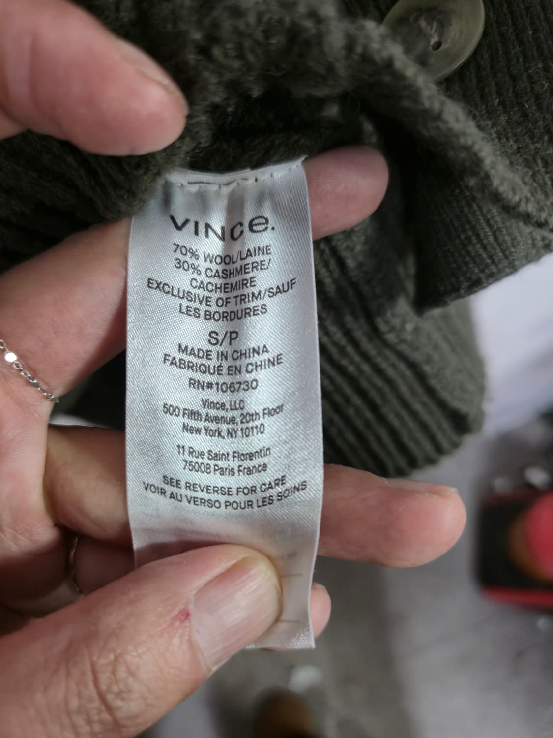 빈스 케이블 니트 가디건 카키 상품이미지7
