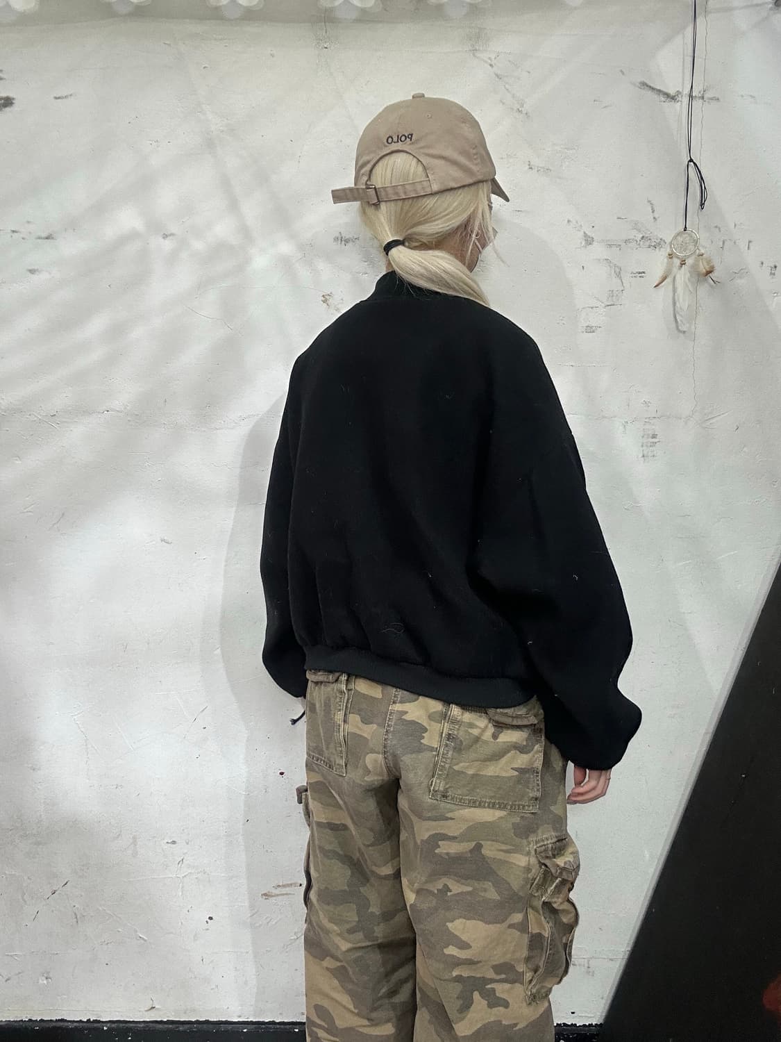 빈티지 블랙 모직 크롭 점퍼 자켓 F 상품이미지3