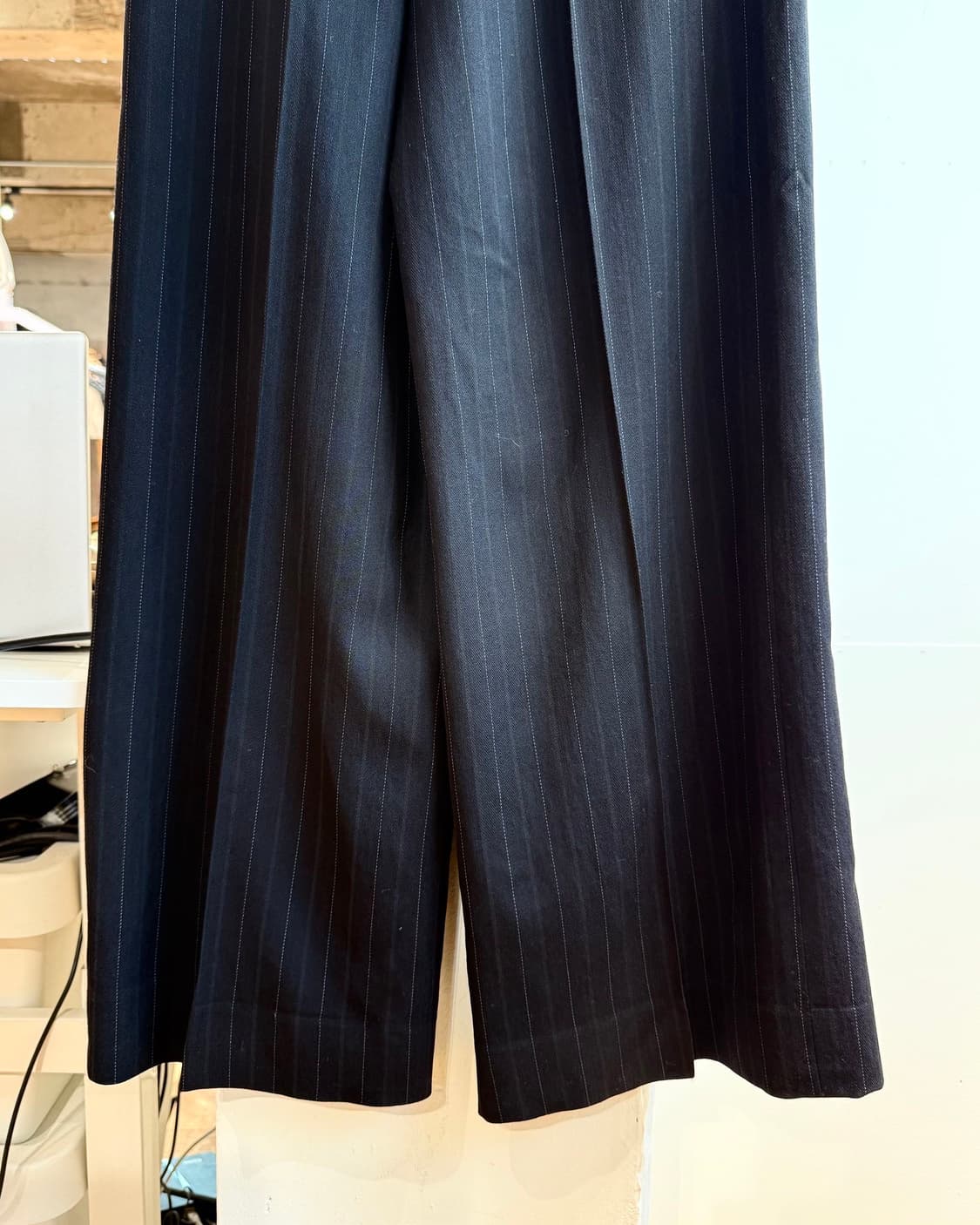 생로랑 블랙 스트라이프 와이드 슬랙스 팬츠  상품이미지7